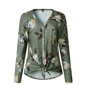 Cardigan casual v neck long sleeve top